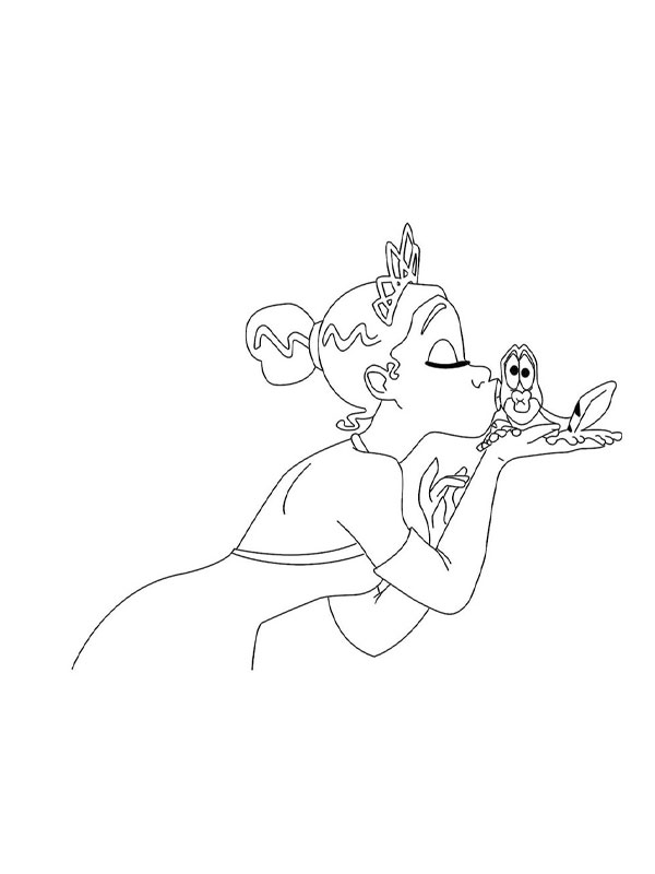 coloriage la princesse embrasse la grenouille